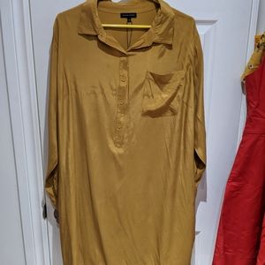 Universal Standard Shirt Dress in Gold